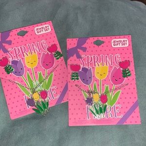 2 Sets - Girls Jewelry Ear Ring & Necklace Set